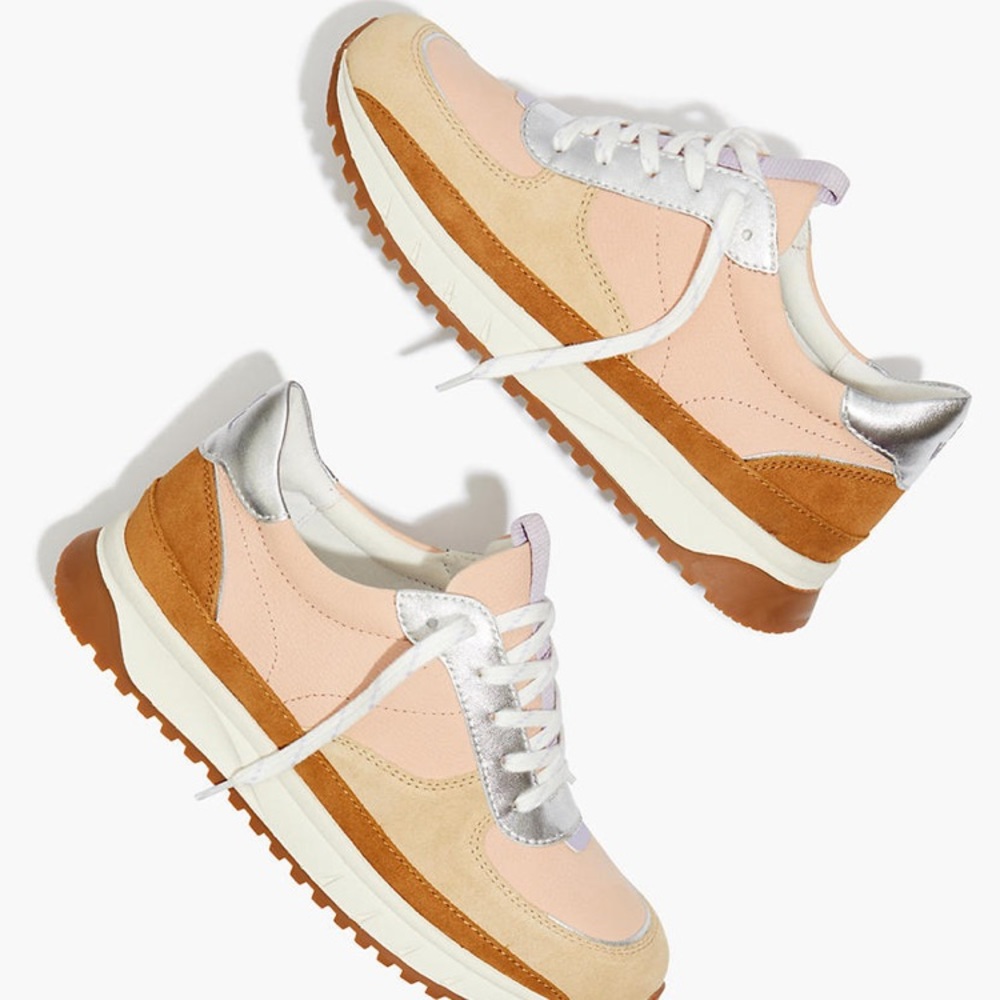 Madewell Pink and Tan Sneakers